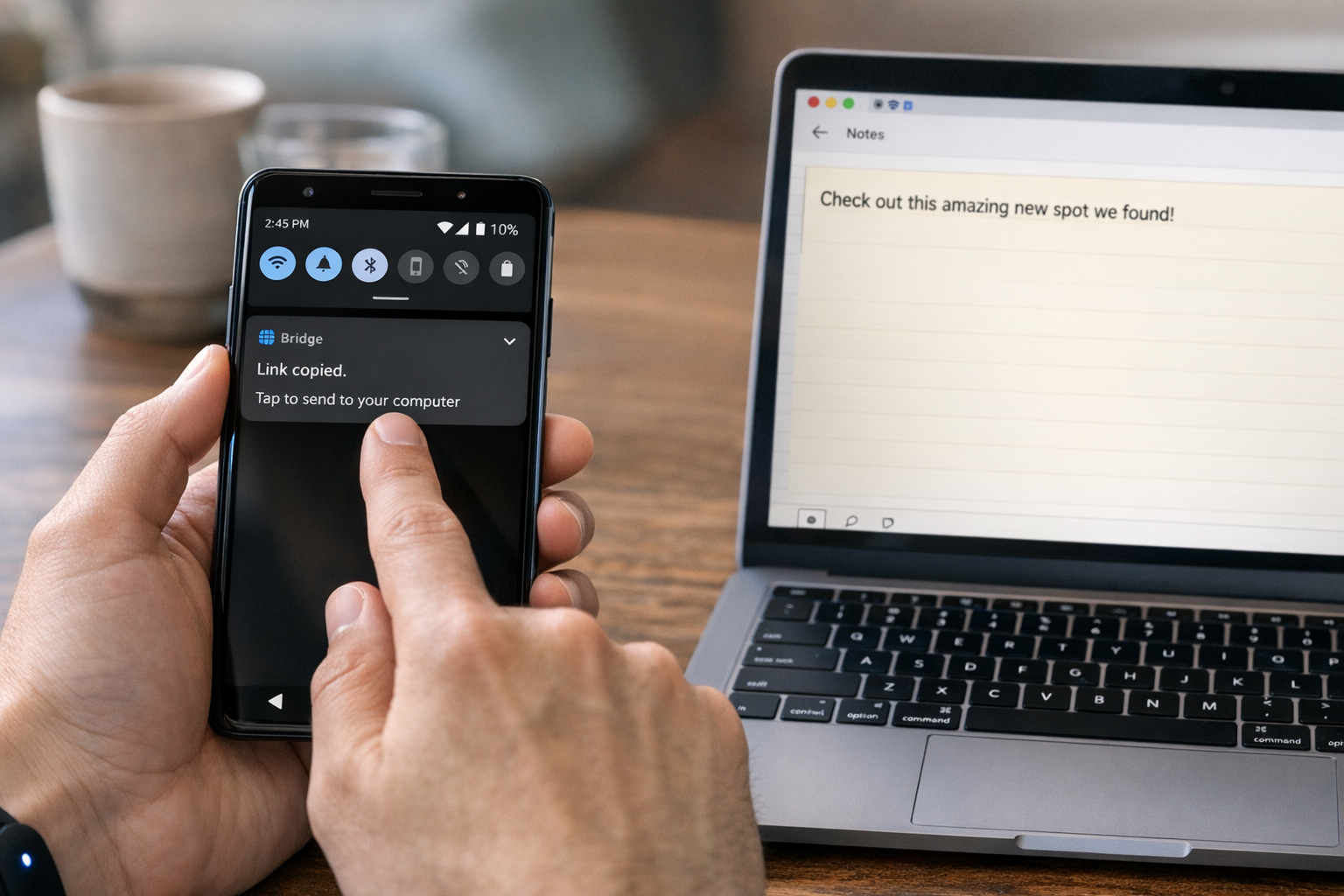 One-tap clipboard sync demo