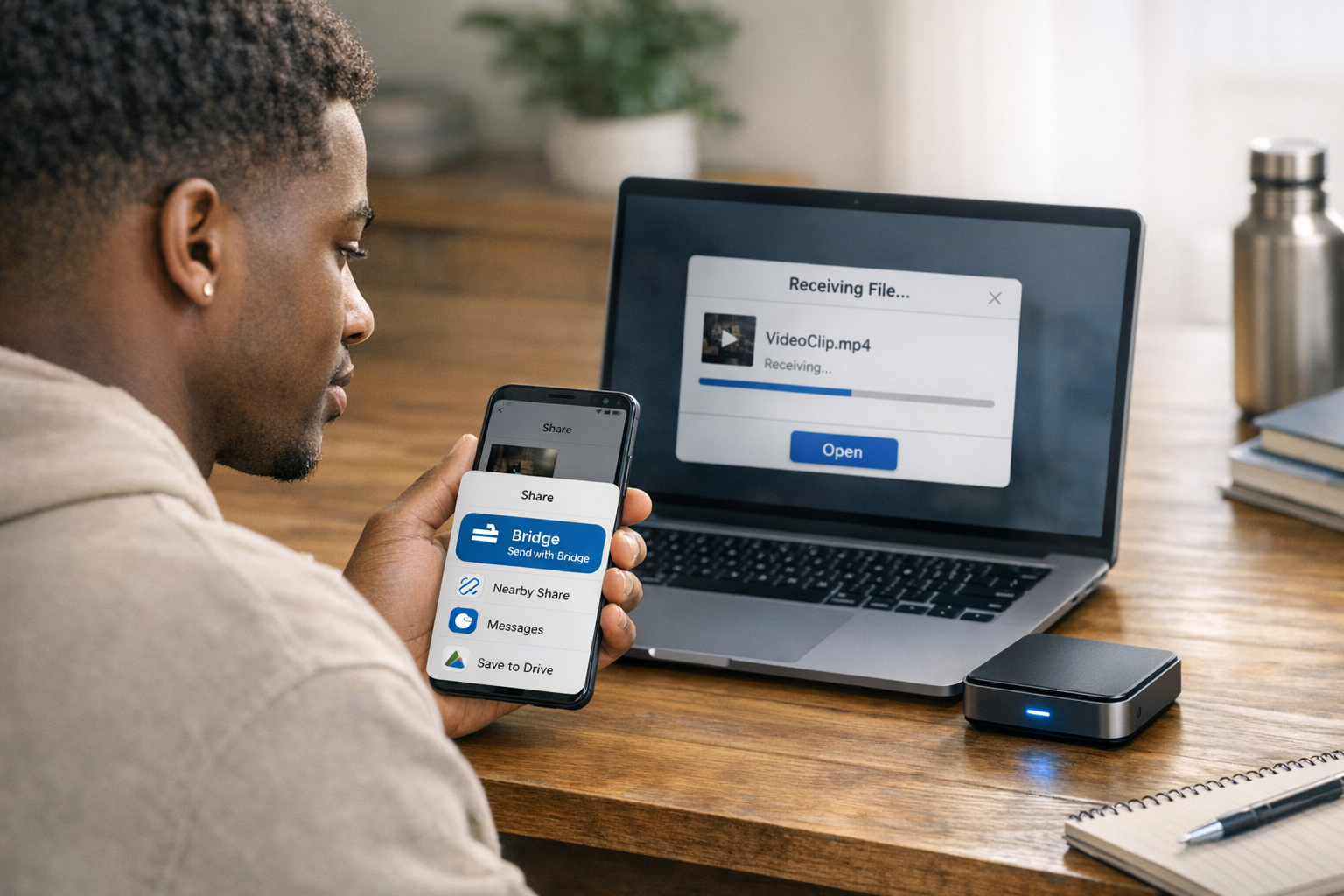 Fast local file transfer demo
